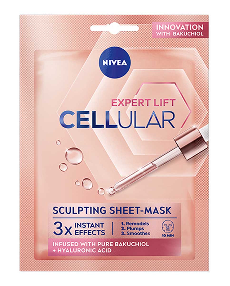 NIVEA - Mascarilla De Tejido Hyaluron Cellular Expert Lift Con Bakuchiol Tejido Nivea.