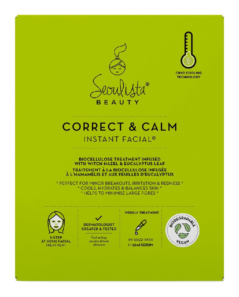 SEOULISTA BEAUTY - Mascarilla Rostro Correct & Calm Instant Facial 25 ml Seoulista Beauty.