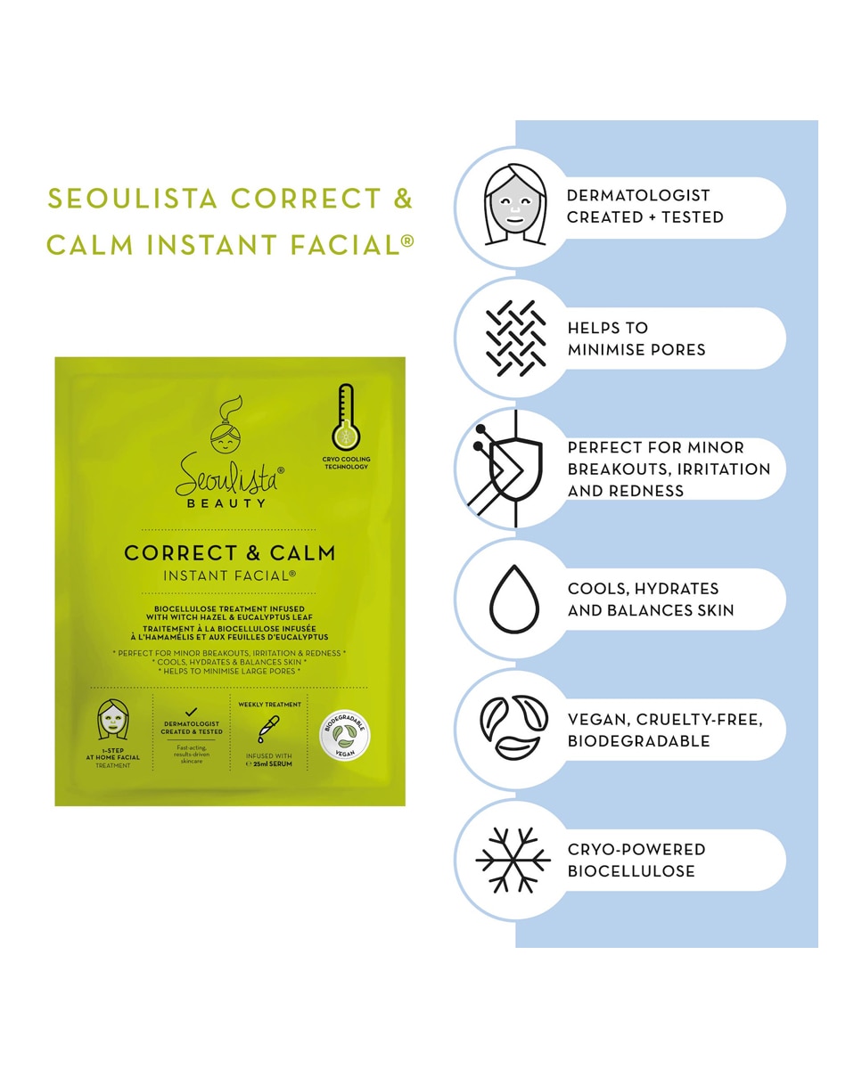 Mascarilla Rostro Correct & Calm Instant Facial 25 ml Seoulista Beauty - 25 ml 3