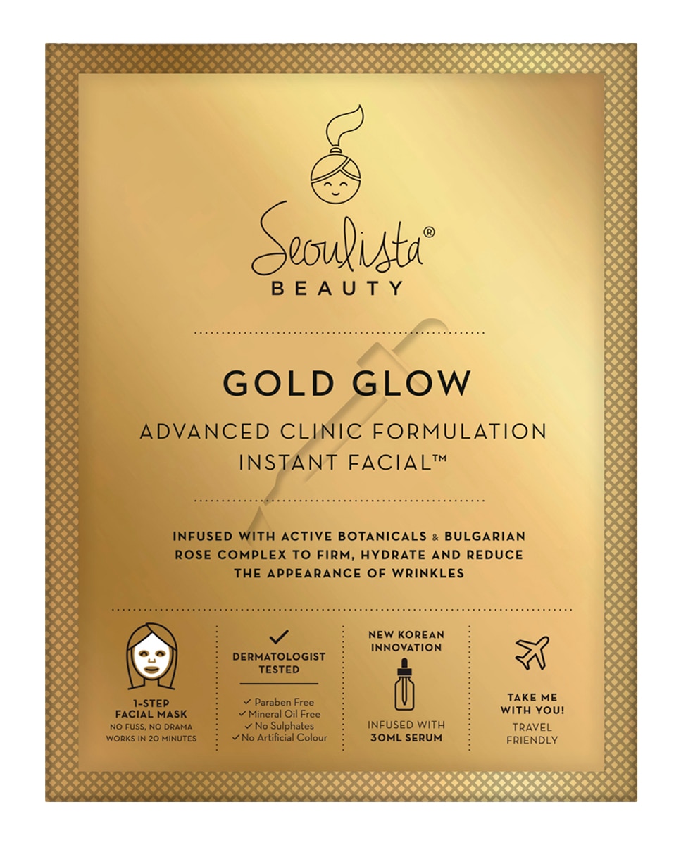 SEOULISTA BEAUTY - Mascarilla rostro Gold Glow Advanced Clinic Formulation Instant Facial 30ml Seoulista Beauty.