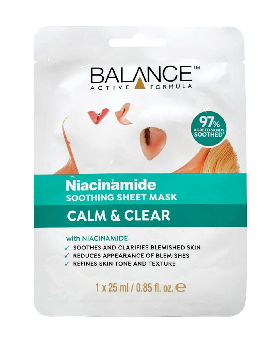Imagen 0 de Mascarilla Facial Niacinamide Sheet Mask 25 ml Balance Active