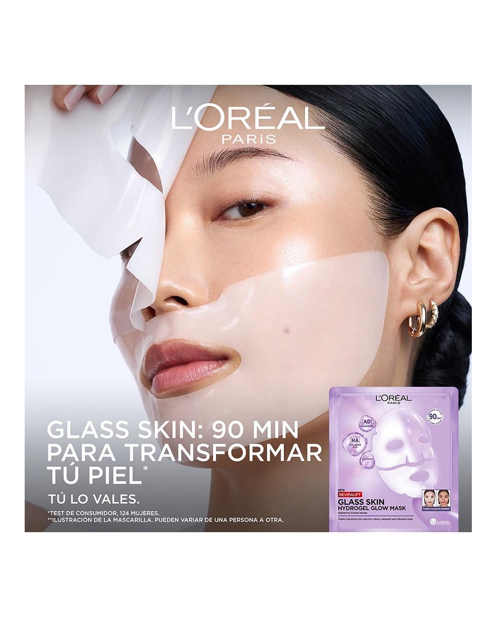 Mascarilla Facial Hidrogel Revitalift Filler Glass Skin L'Oréal Paris 2
