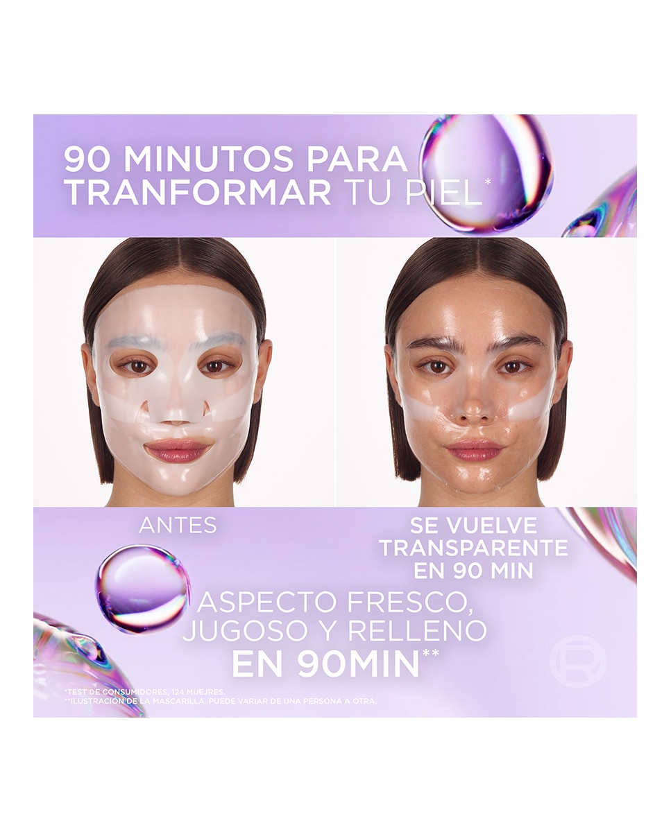 Mascarilla Facial Hidrogel Revitalift Filler Glass Skin L'Oréal Paris 5