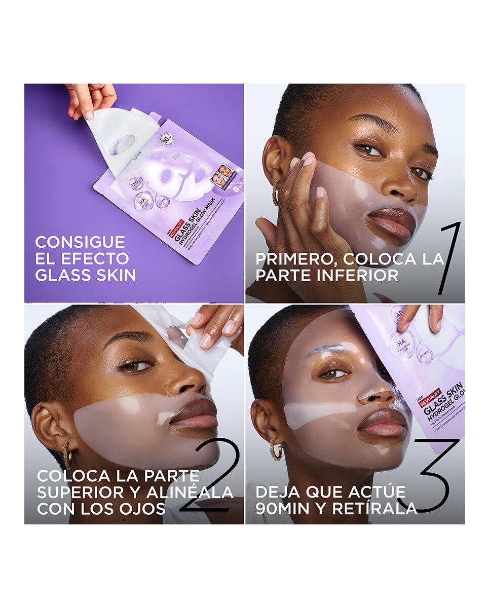 Mascarilla Facial Hidrogel Revitalift Filler Glass Skin L'Oréal Paris 6