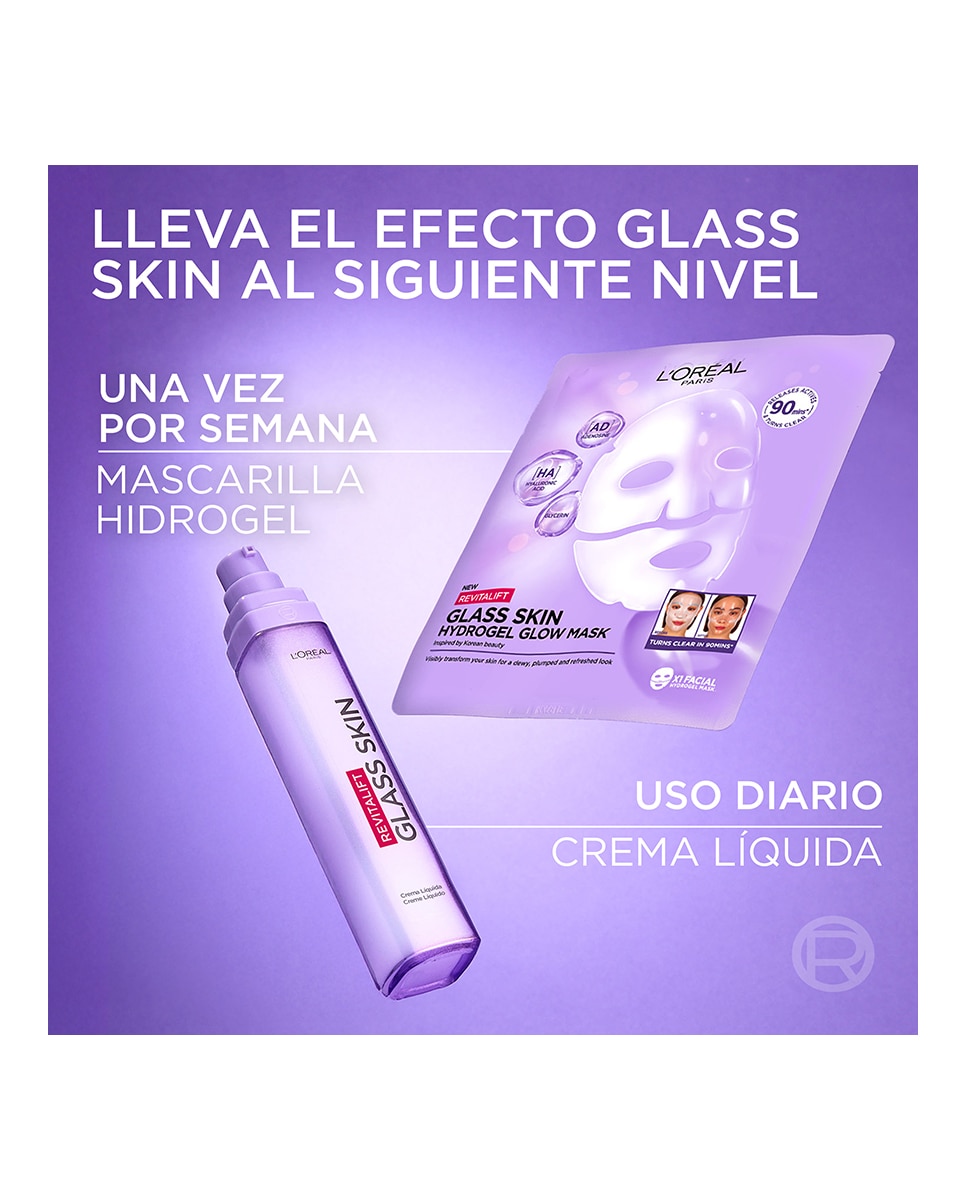 Mascarilla Facial Hidrogel Revitalift Filler Glass Skin L'Oréal Paris 8