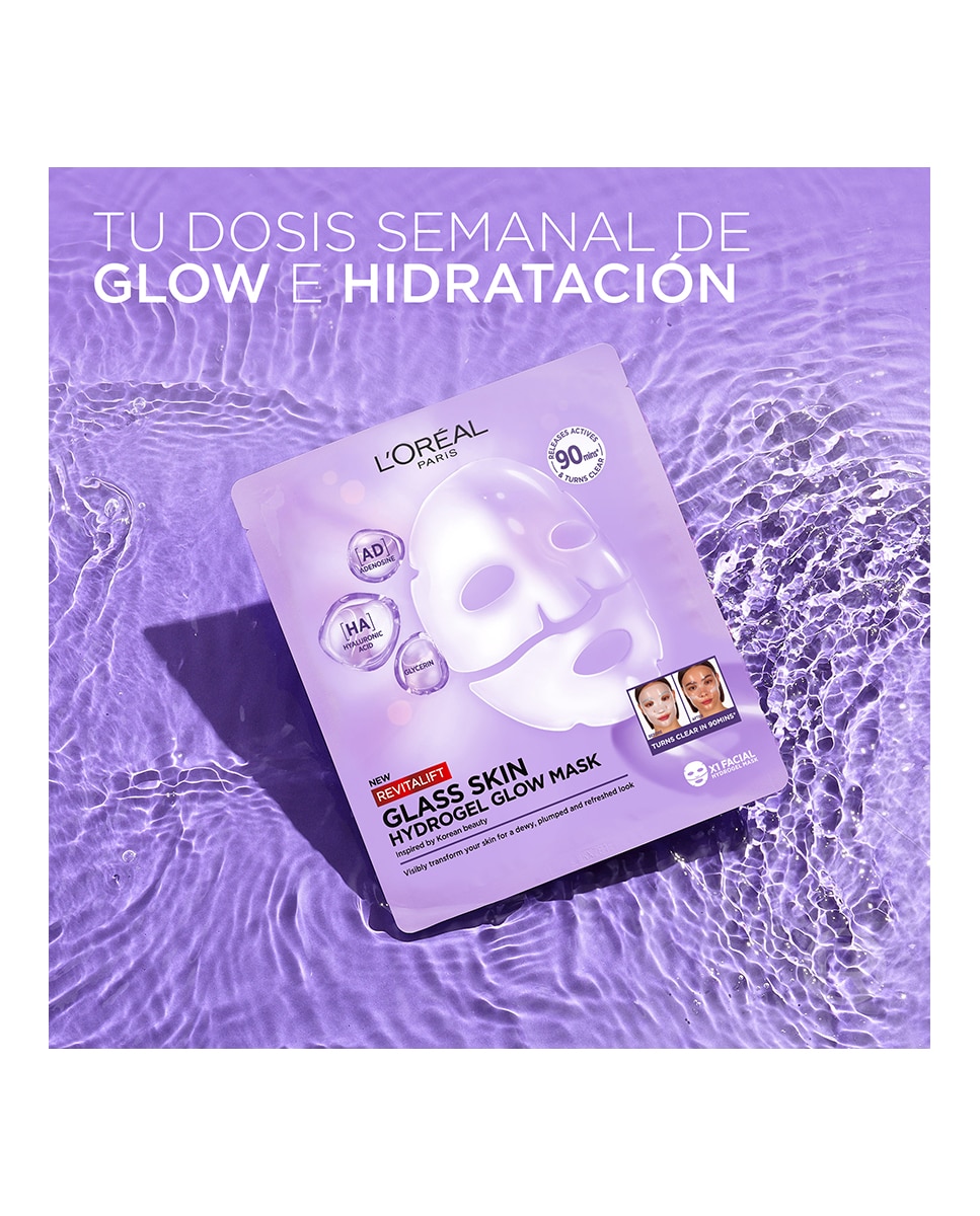 Mascarilla Facial Hidrogel Revitalift Filler Glass Skin L'Oréal Paris 9