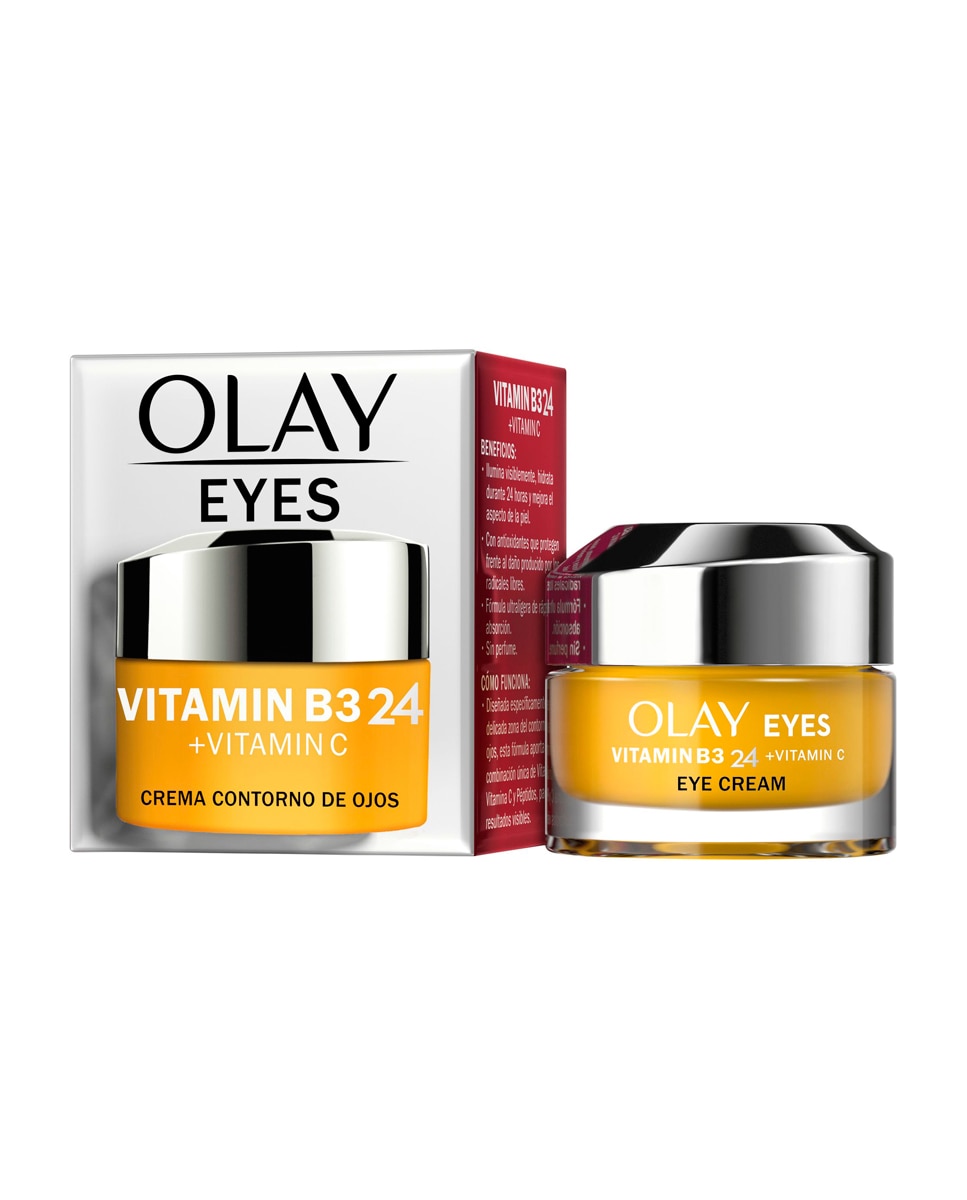 Crema Contorno de Ojos Para Una Piel Visiblemente Más Luminosa Olay Vitamin B3 24 + Vitamin C 15 ml Olay - 15 ml 2
