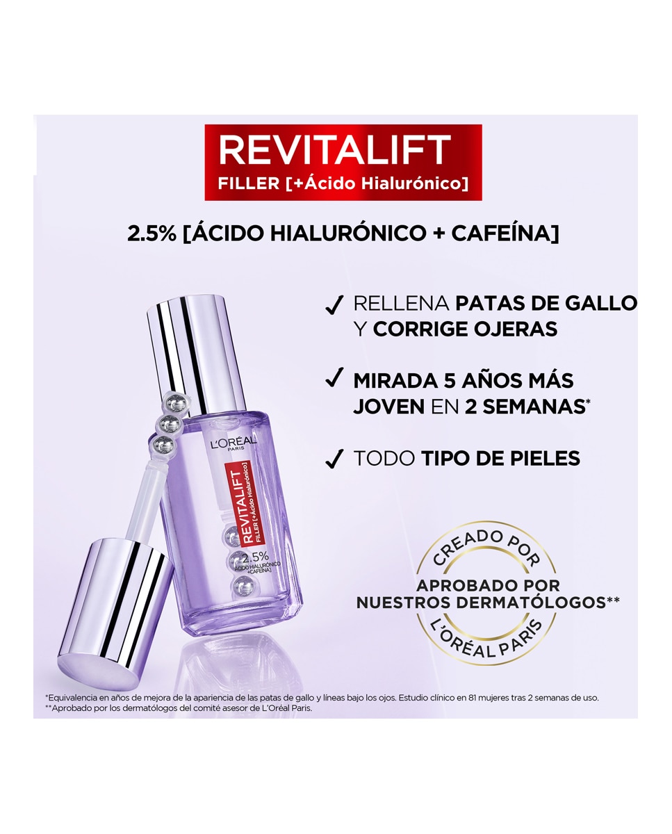 Sérum de ojos Revitalift Filler Ácido Hialurónico L'Oréal Paris - 20 ml 3