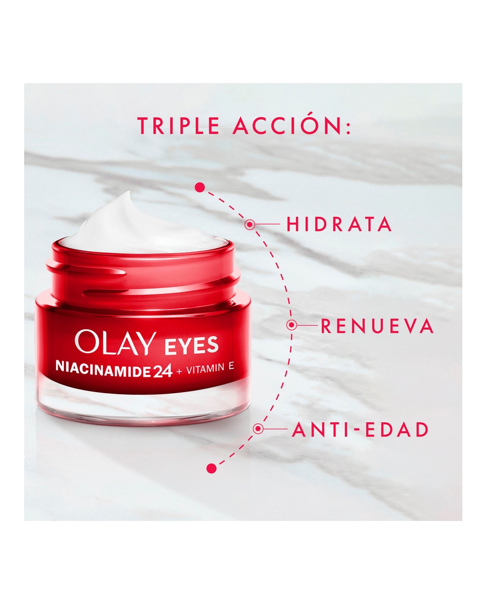 Crema Contorno de Ojos Hidratante Y Revitalizadora Olay Niacinamida 24 + Vitamina E 15 ml Olay - 15 ml 5