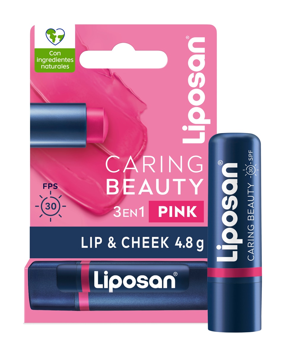 Liposan - Bálsamo 3 En 1 Labios Y Mejillas Caring Beauty Intenso Spf30 4,8 Gr Liposan.