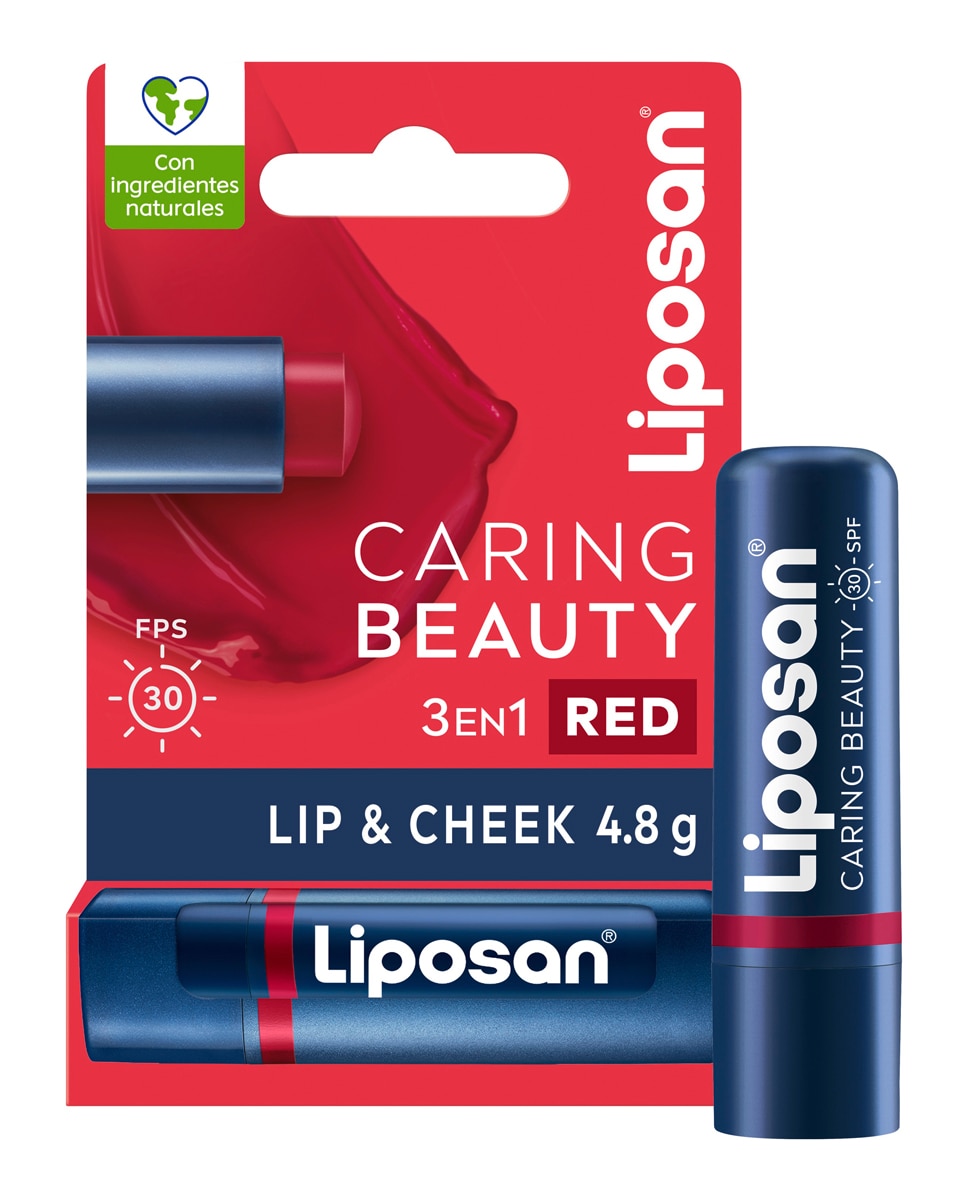 Liposan - Bálsamo 3 En 1 Labios Y Mejillas Caring Beauty Intenso Spf30 4,8 Gr Liposan.