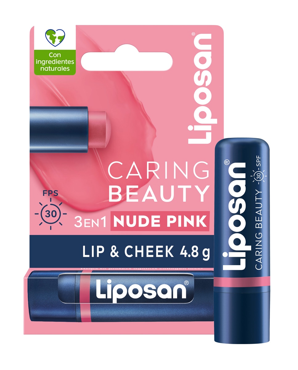 Liposan - Bálsamo 3 En 1 Labios Y Mejillas Caring Beauty Intenso Spf30 4,8 Gr Liposan.