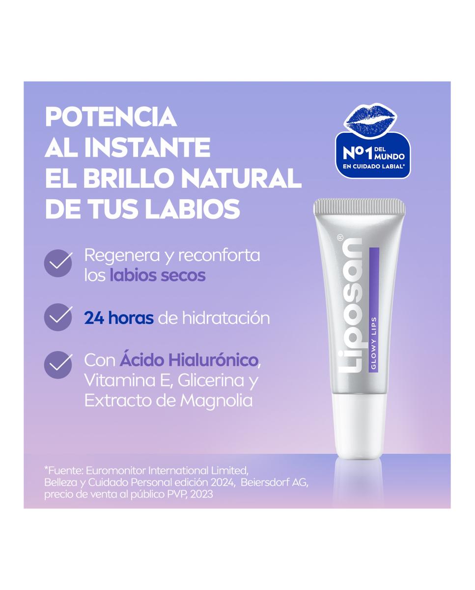 Imagen 2 de Protector Labial Glowy Lips Clear 4,8 Gr Liposan
