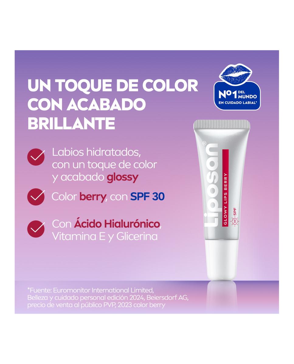 Protector Labial Glowy Berry Lips Clear 4,8 Gr Liposan 2