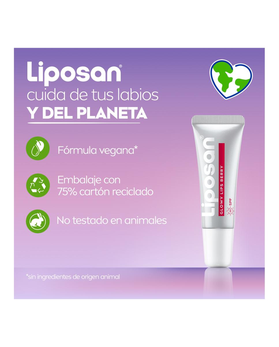 Protector Labial Glowy Berry Lips Clear 4,8 Gr Liposan 6