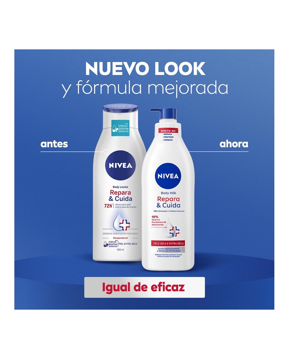 Loción Corporal Hidratante con Dispensador Body Milk Repara y Cuida 400 ml Nivea 5
