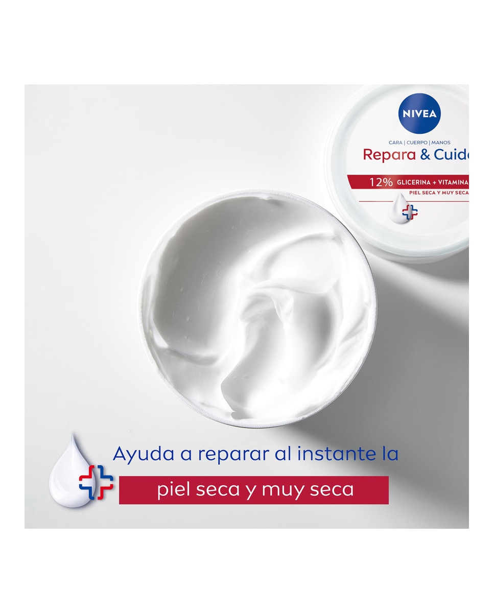 Crema Corporal Hidratante Repara & Cuida Glicerina y Vitamina E 400 ml Nivea 2