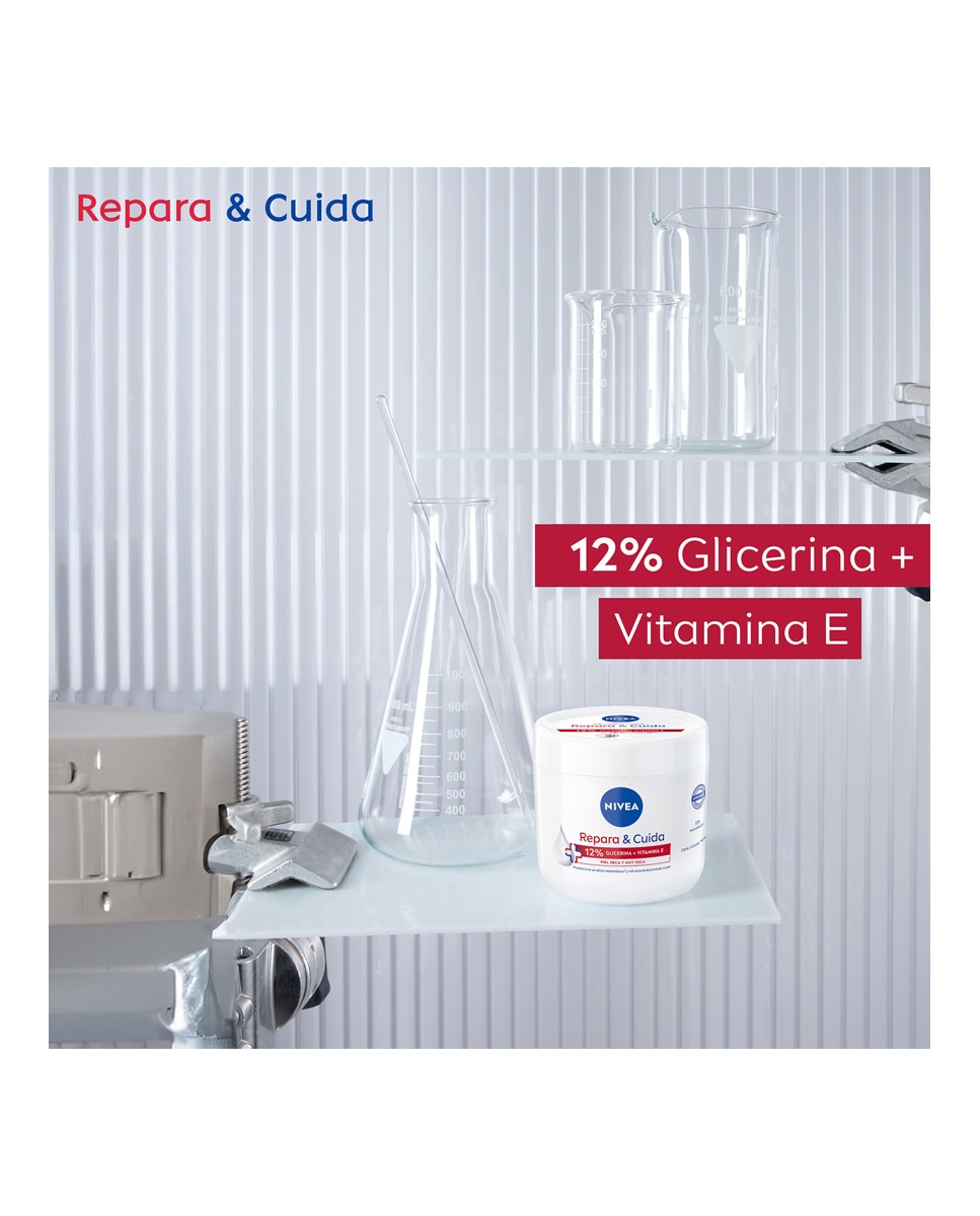 Crema Corporal Hidratante Repara & Cuida Glicerina y Vitamina E 400 ml Nivea 4