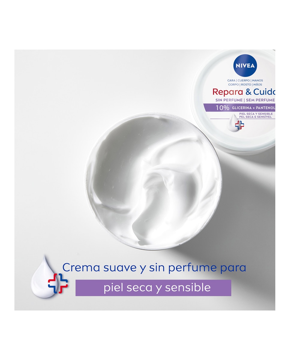 Crema Corporal Hidratante Repara & Cuida Glicerina y Pantenol 400 ml Nivea 2