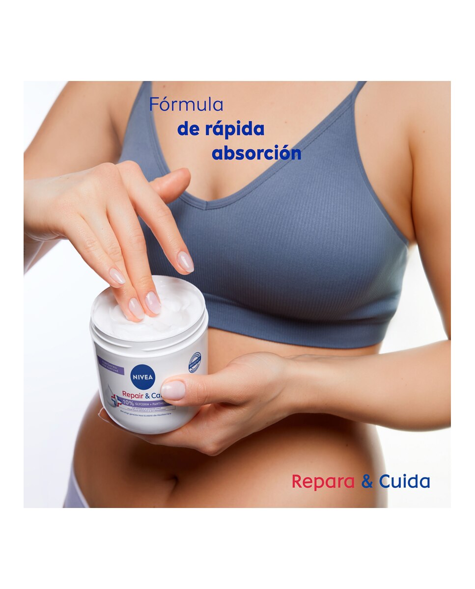 Crema Corporal Hidratante Repara & Cuida Glicerina y Pantenol 400 ml Nivea 3