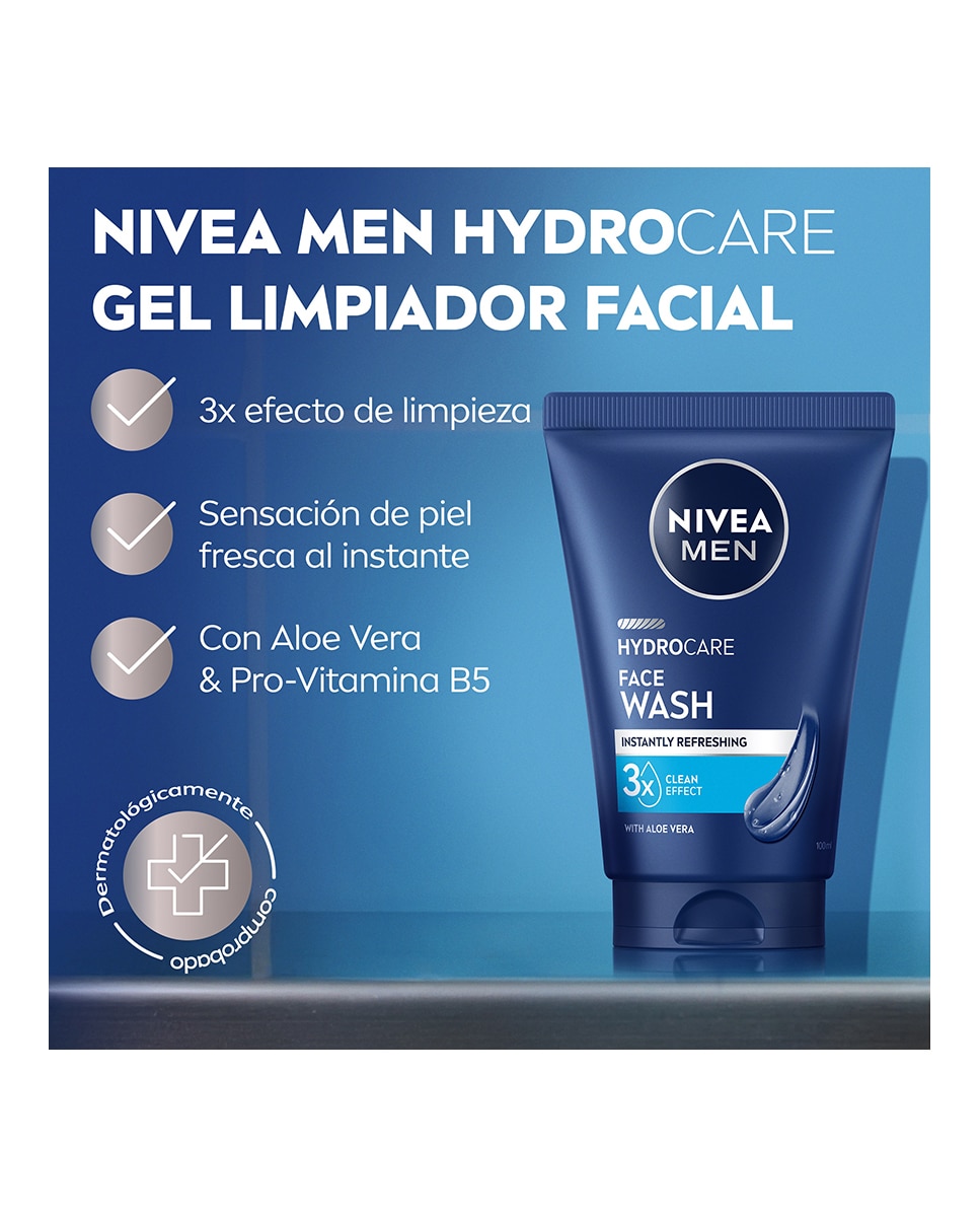 Gel Limpiador Facial Hydrocare 100 ml NIVEA MEN - 100 ml 2