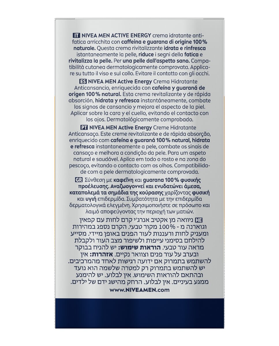 Imagen 2 de Crema Facial Hidratante Skin Energy 50 ml Nivea Men - 50 ml