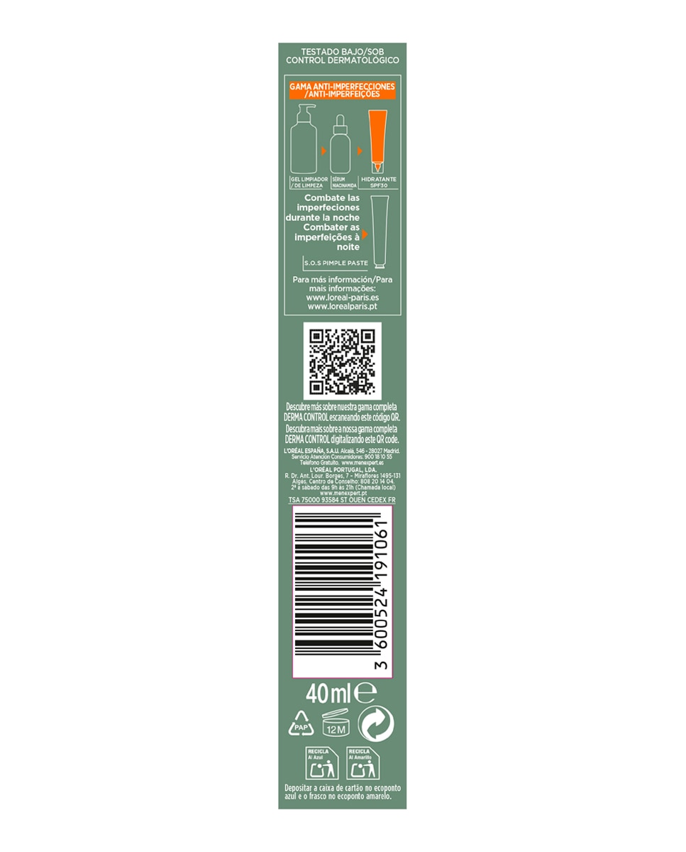 Crema Hidratante Facial SPF30 Derma Control Oil-Control L'oreal Men Expert - 40 ml 4
