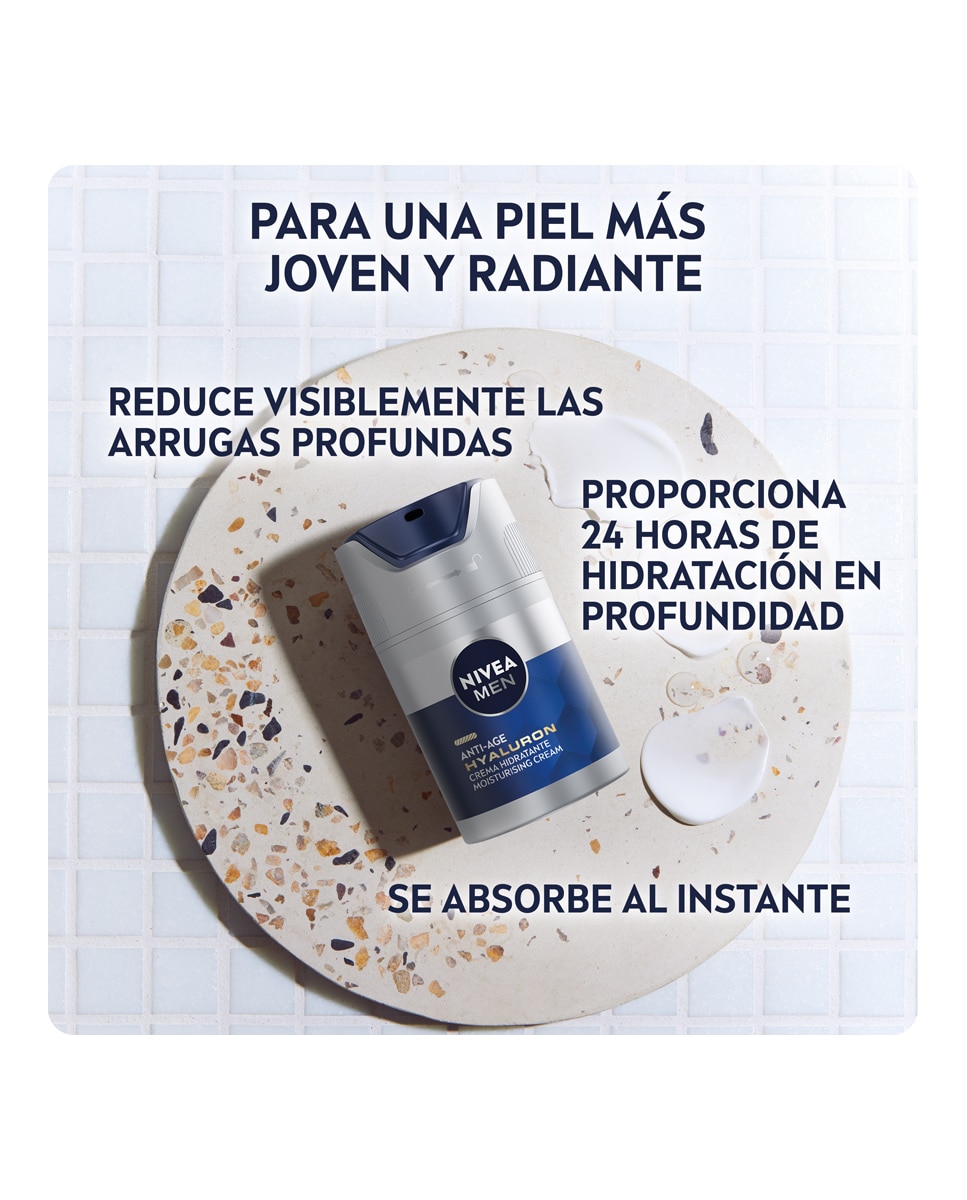 Imagen 2 de Crema De Día Hyaluron Hidratante Antiedad Fp15 50 ml Nivea Men - 50 ml