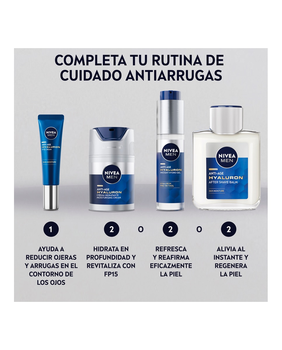 Imagen 7 de Crema De Día Hyaluron Hidratante Antiedad Fp15 50 ml Nivea Men - 50 ml