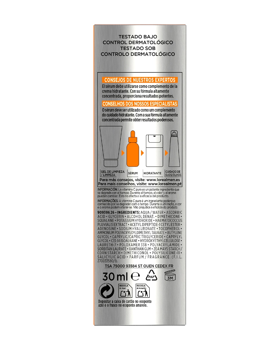 Sérum Vitamina C Hydra Energetic Anti-Fatiga L'Oreal Men Expert - 30 ml 4