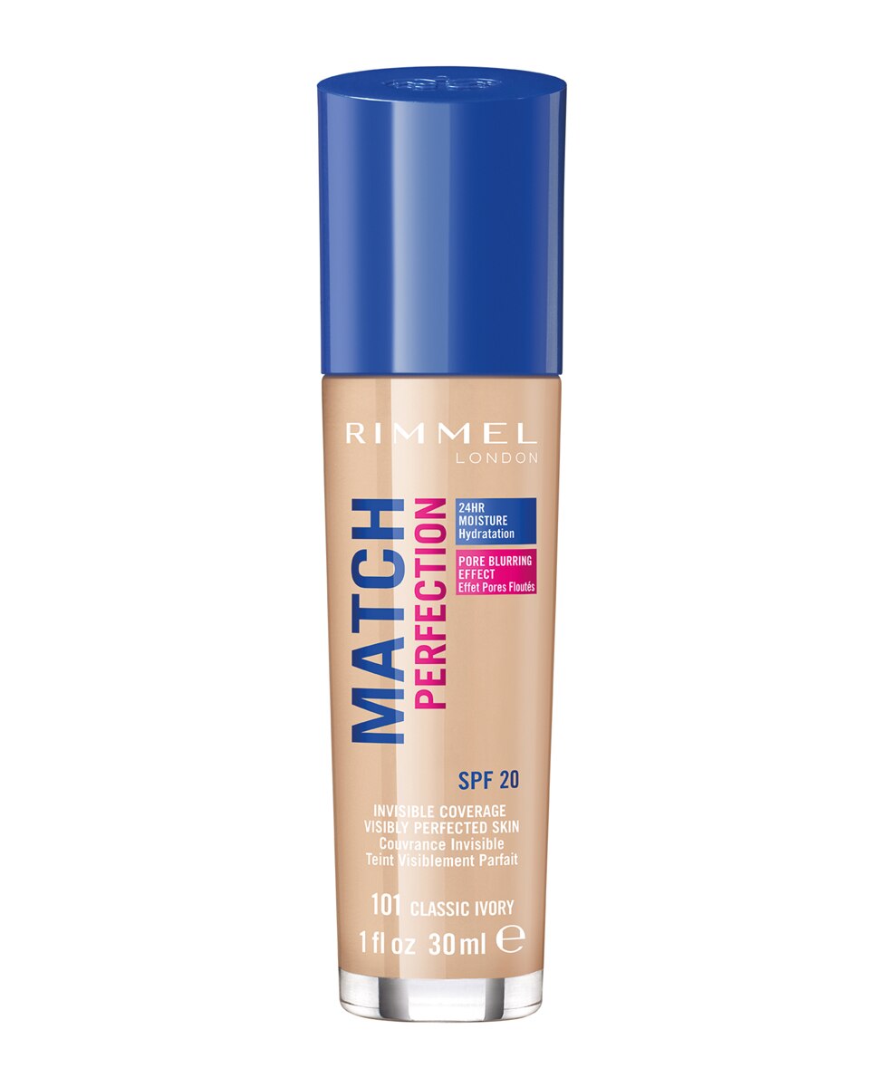 Base de maquillaje Match Perfection Foundation Rimmel - 101 Classic Ivory 101 Classic Ivory-1