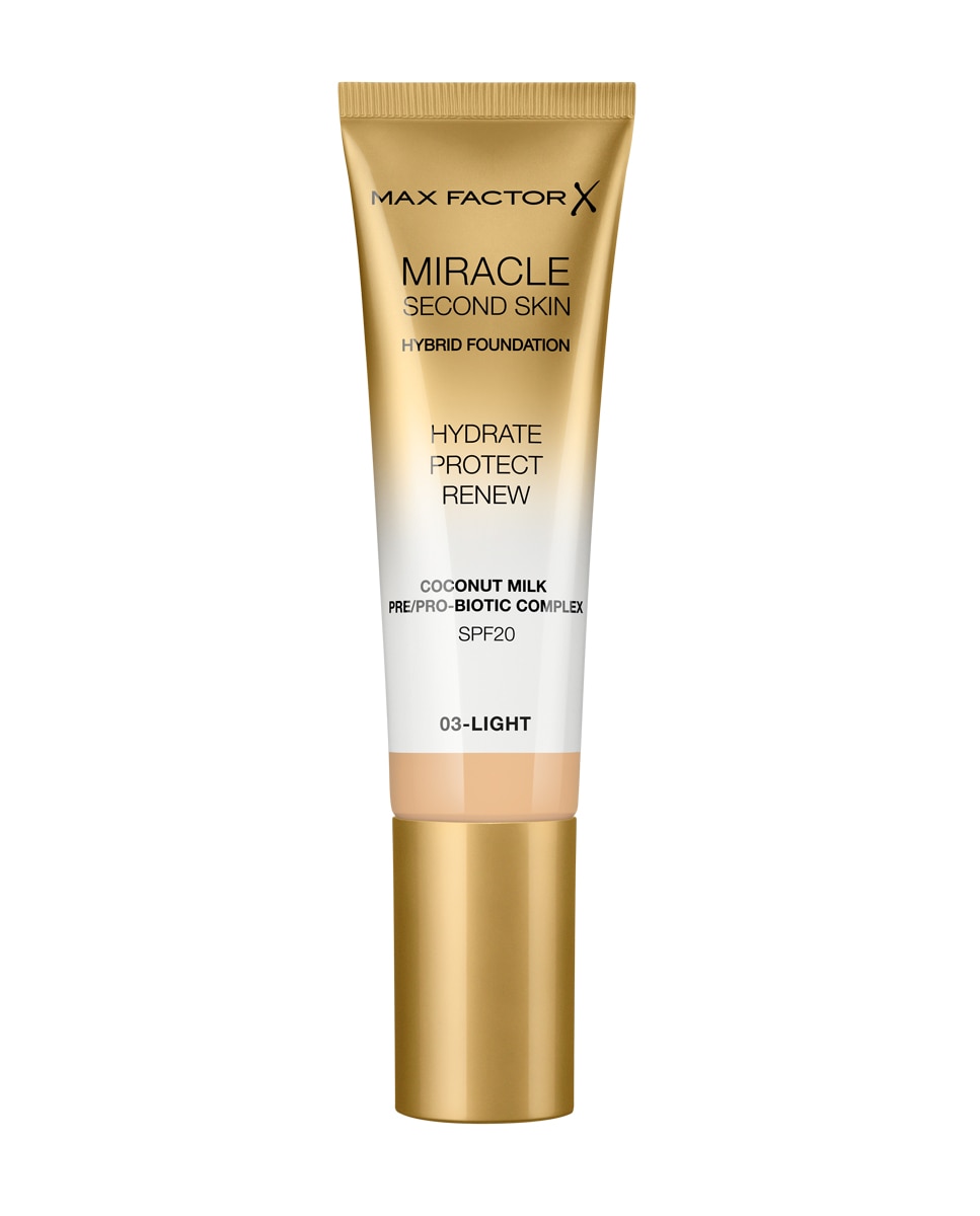 Max Factor - Base de maqullaje Miracle Touch Second Skin Max Factor.