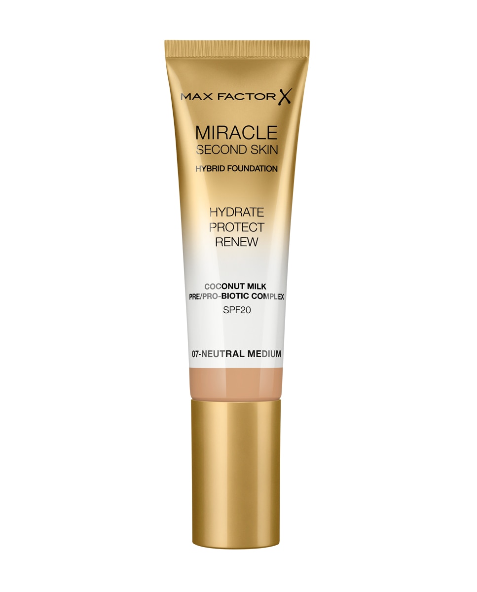 Max Factor - Base de maqullaje Miracle Touch Second Skin Max Factor.