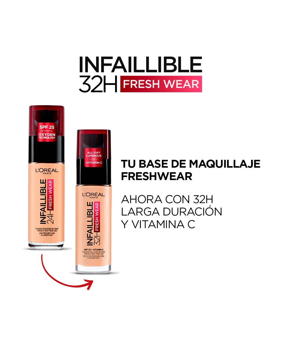 Base de maquillaje 32H Fresh Wear L'Oréal Paris - 225 30 ml 225-3