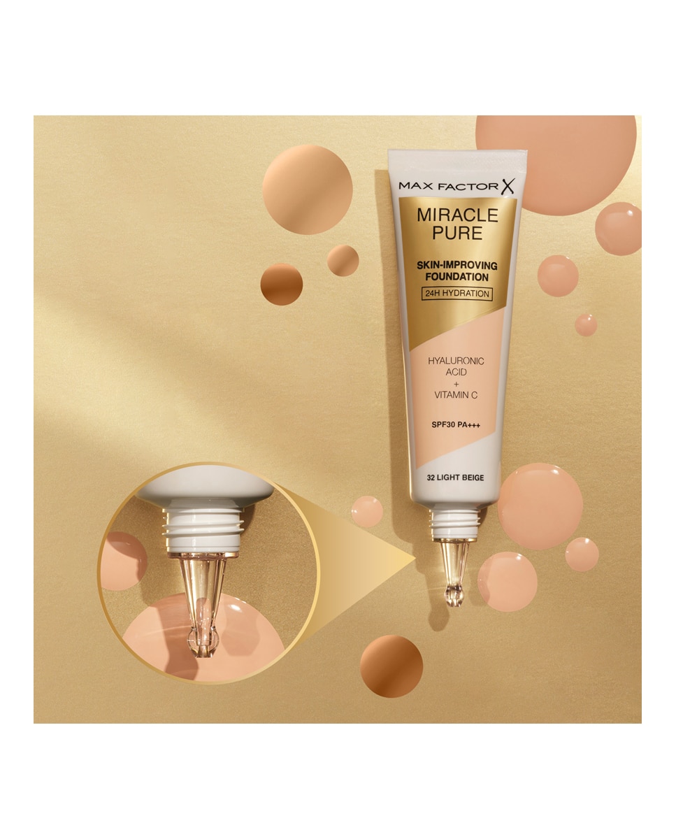 Base de maquillaje Miracle Pure Max Factor - 32 Light Beige 32 Light Beige-4