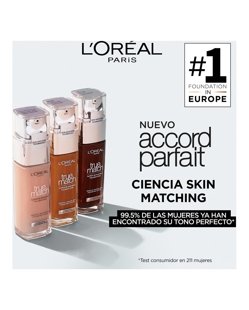 Base de maquillaje con ácido hialurónico Accord Parfait L'Oréal Paris - 2.R/C 30 ml 2.R/C-6