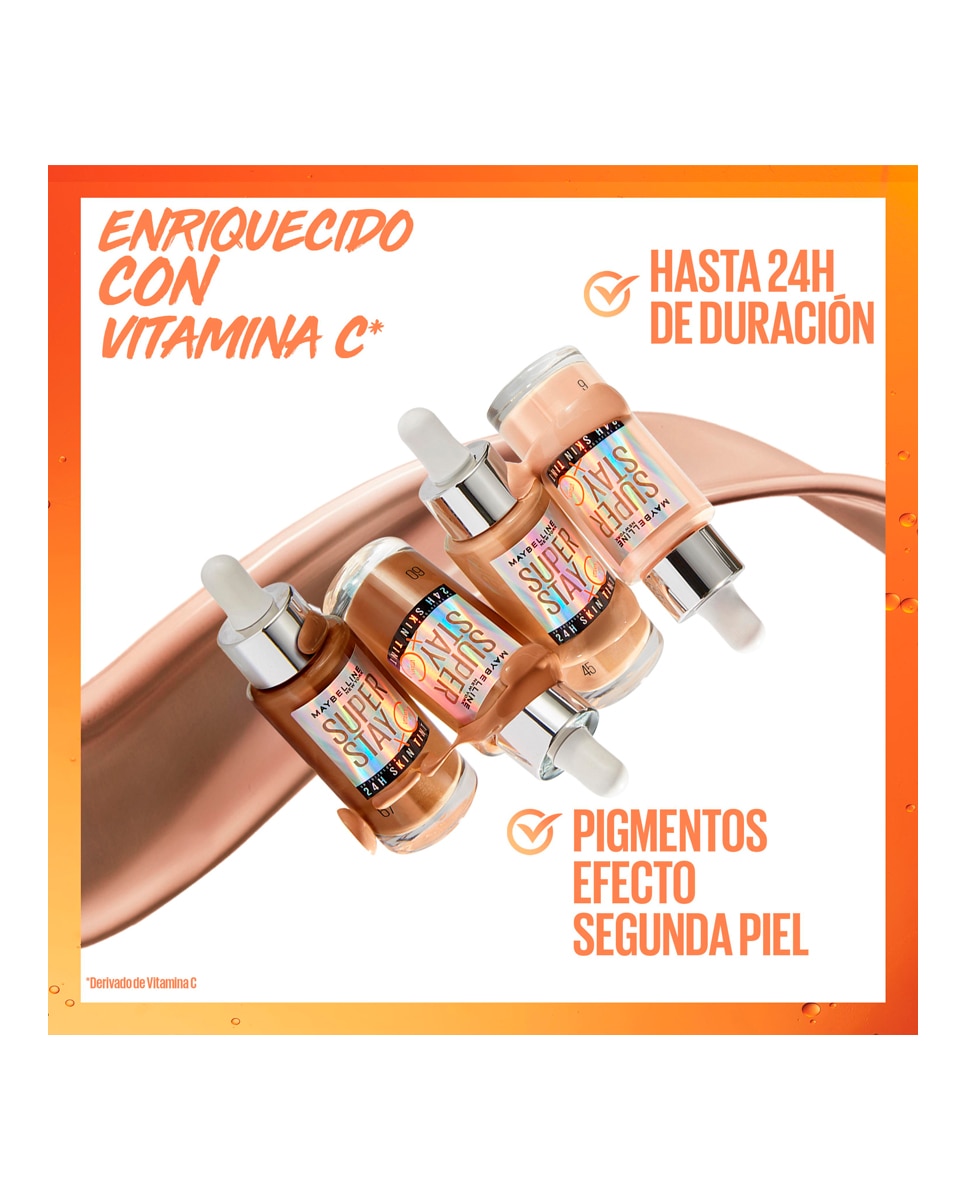 Base de maquillaje Super Stay Skin Tint + Vitamina C 24h Maybelline - 60 60-8