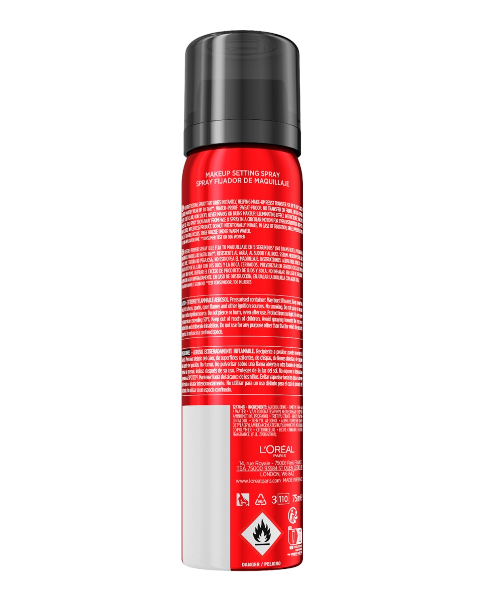 Spray fijador Infaillible 36h de duración Water-proof y Oil-proof L'Oréal Paris - 75 ml 3