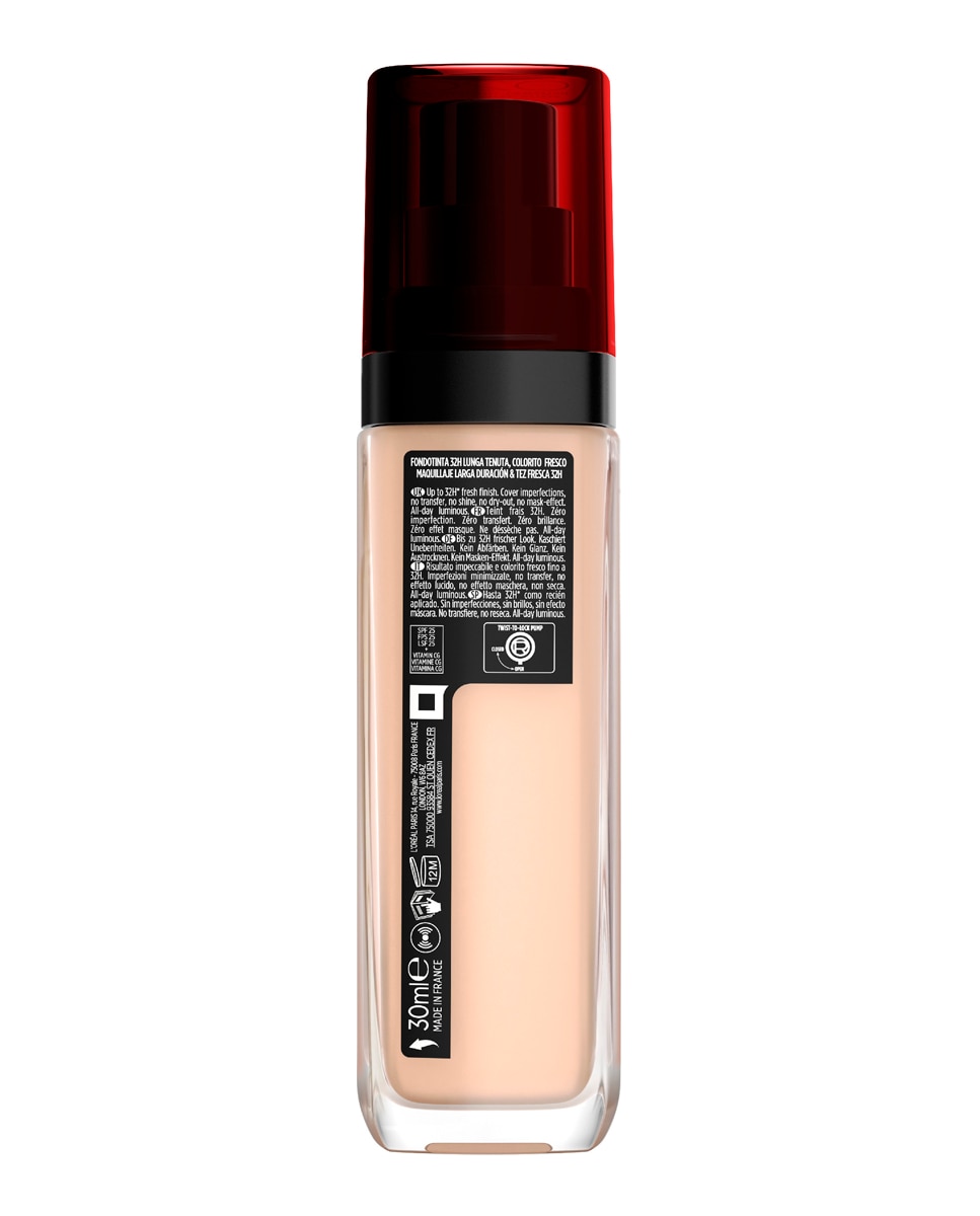 Base de Maquillaje Infaillible 32h Freshwear L'Oréal Paris - Tono 20 30 ml Tono 20-3