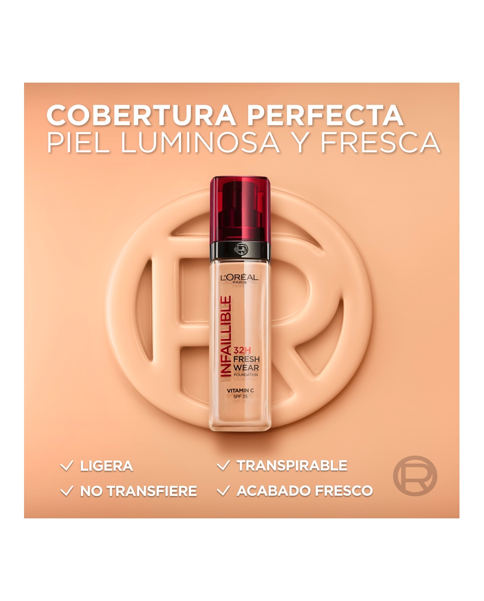 Base de Maquillaje Infaillible 32h Freshwear L'Oréal Paris - Tono 20 30 ml Tono 20-6