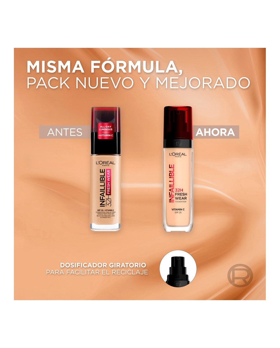Base de Maquillaje Infaillible 32h Freshwear L'Oréal Paris - Tono 20 30 ml Tono 20-8