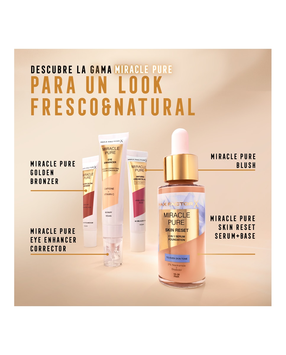 Polvos bronceadores Miracle Pure Bronceador Max Factor - 002 Medium to Deep 15 ml 002 Medium to Deep-5