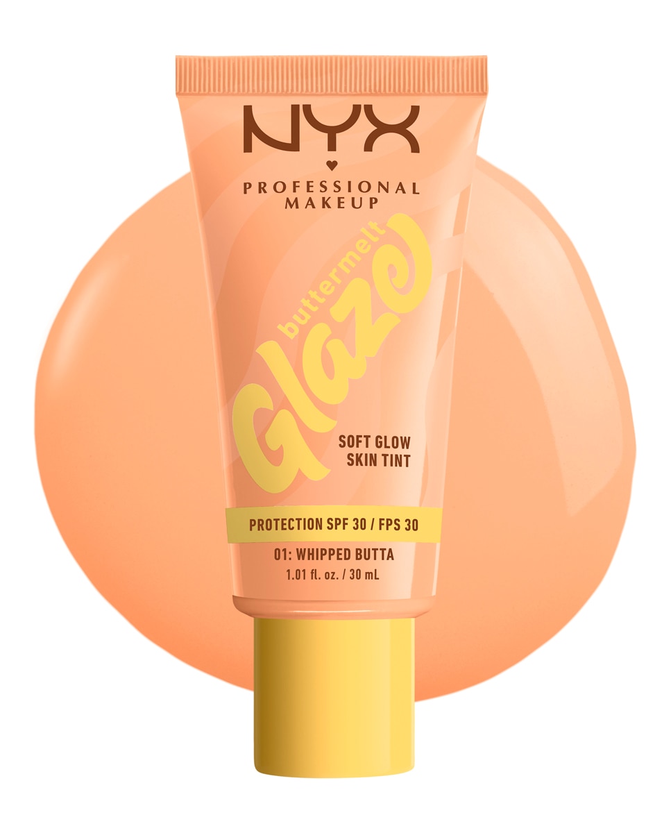 Imagen 3 de Base de Maquillaje Skin Tint Buttermelt Glaze Soft Glow + Protección SPF/FPS 40 30 ml de NYX Professional Makeup - Whipped Butta 30 ml Whipped Butta