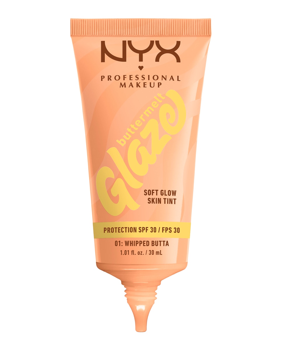 Imagen 5 de Base de Maquillaje Skin Tint Buttermelt Glaze Soft Glow + Protección SPF/FPS 40 30 ml de NYX Professional Makeup - Whipped Butta 30 ml Whipped Butta