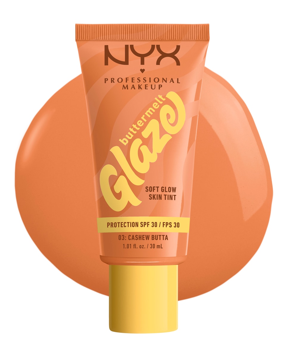 Imagen 3 de Base de Maquillaje Skin Tint Buttermelt Glaze Soft Glow + Protección SPF/FPS 40 30 ml de NYX Professional Makeup - Cashew Butta 30 ml Cashew Butta