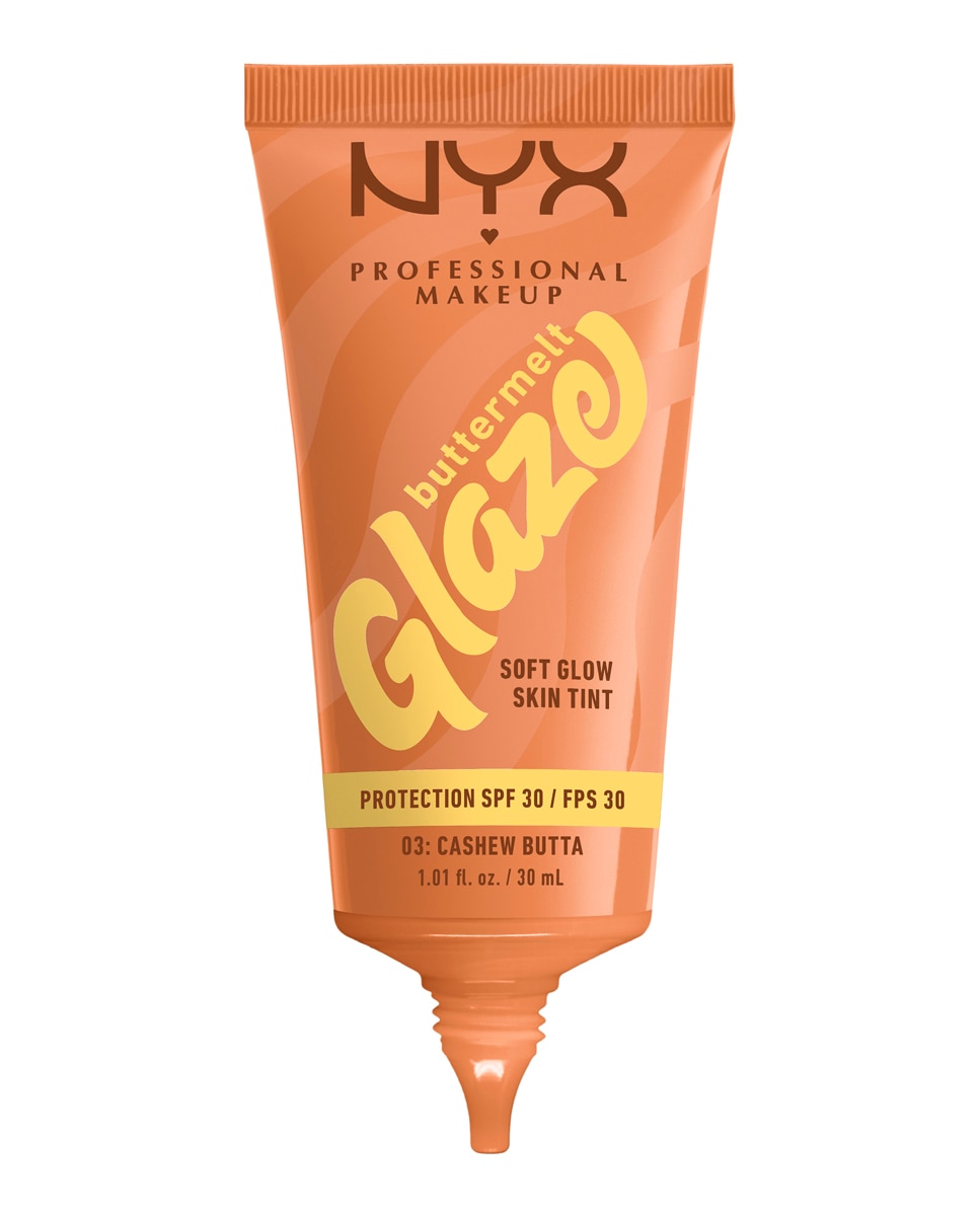 Imagen 5 de Base de Maquillaje Skin Tint Buttermelt Glaze Soft Glow + Protección SPF/FPS 40 30 ml de NYX Professional Makeup - Cashew Butta 30 ml Cashew Butta