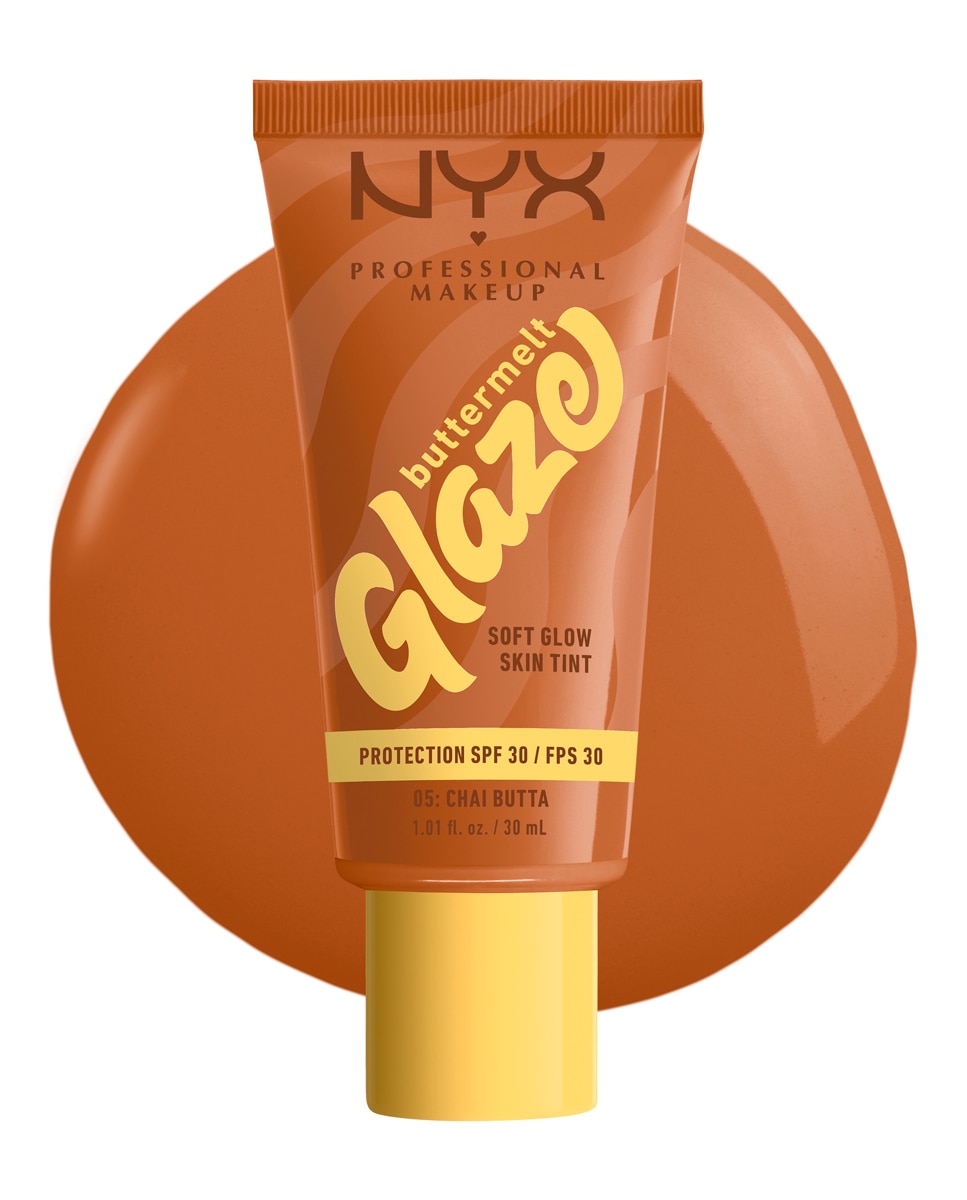 Imagen 3 de Base de Maquillaje Skin Tint Buttermelt Glaze Soft Glow + Protección SPF/FPS 40 30 ml de NYX Professional Makeup - Chai Butta 30 ml Chai Butta