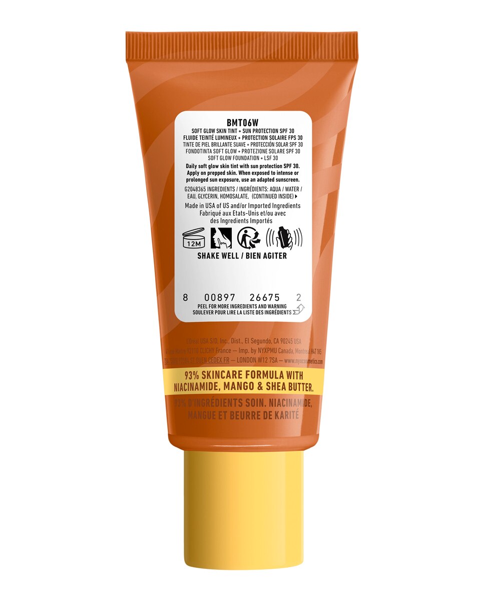 Imagen 2 de Base de Maquillaje Skin Tint Buttermelt Glaze Soft Glow + Protección SPF/FPS 40 30 ml de NYX Professional Makeup - Praline Butta 30 ml Praline Butta