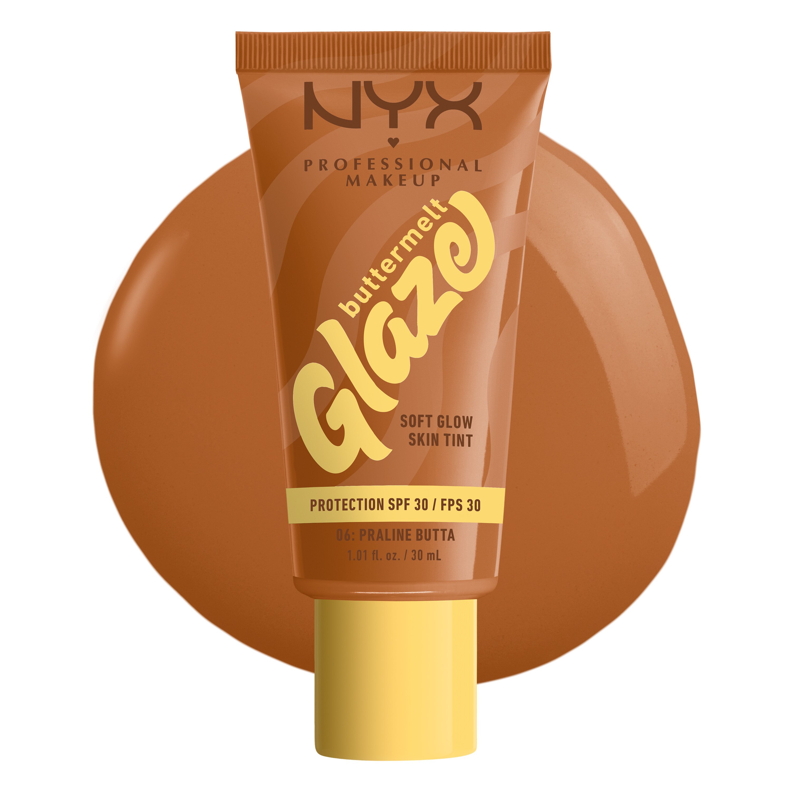Imagen 3 de Base de Maquillaje Skin Tint Buttermelt Glaze Soft Glow + Protección SPF/FPS 40 30 ml de NYX Professional Makeup - Praline Butta 30 ml Praline Butta