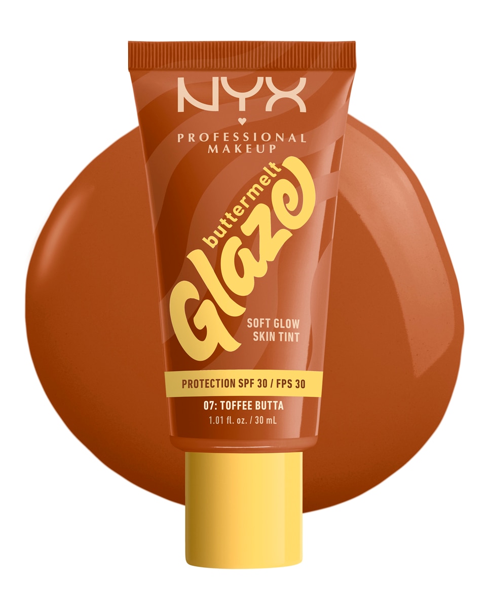 Imagen 3 de Base de Maquillaje Skin Tint Buttermelt Glaze Soft Glow + Protección SPF/FPS 40 30 ml de NYX Professional Makeup - Toffee Butta 30 ml Toffee Butta